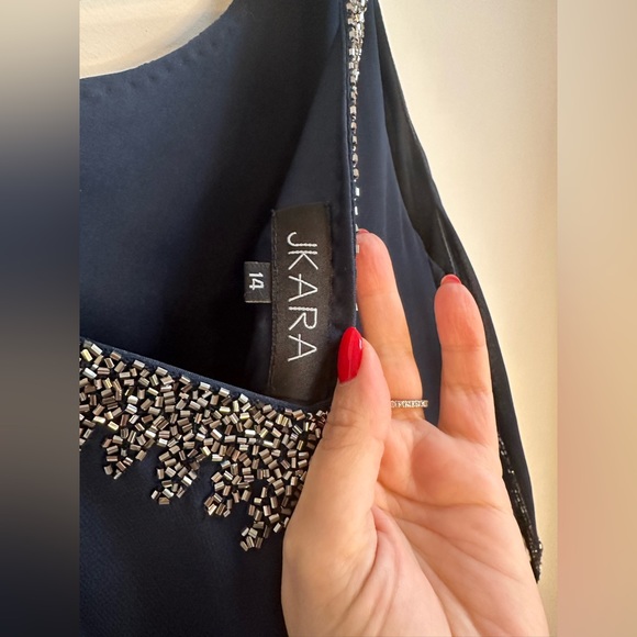 #3- Navy and sequin formal dress. Size 14 - Picture 2 of 3